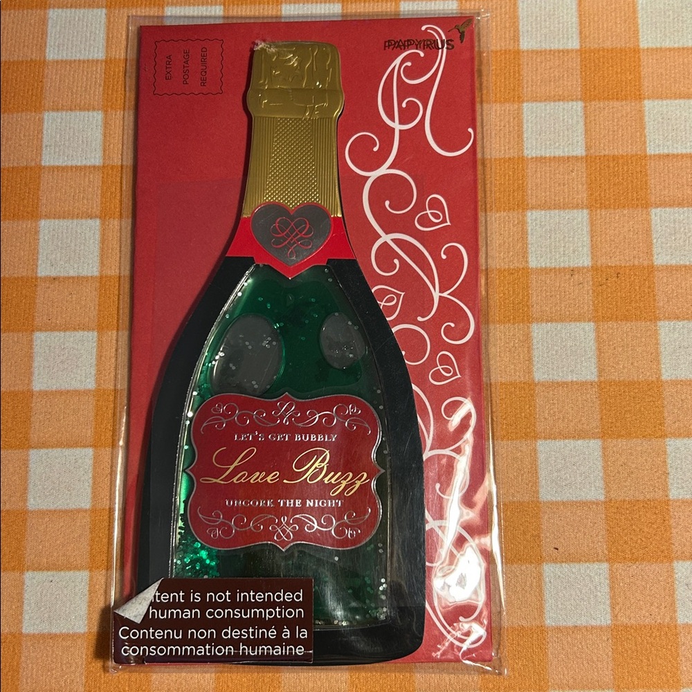 “Love Buzz” Papyrus liquid bottle Valentine's Day card